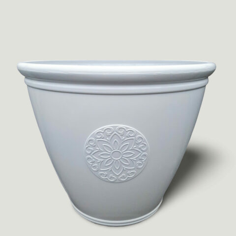 Glazed-effect White Pot - Large (45cm)